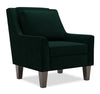 Made in Canada Sofa Lab Customizable Club 29\" Velvet Fabric Accent Chair with Wood Legs - Hunter Green