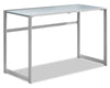 Kyle 48\" Glass-Top Office Desk - Silver
