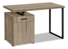 Remi 47.25\" Reversible Office Desk with Drawer & Cabinet - Taupe