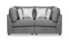 Scott Living Evolve Modular 79\" Linen-Look Fabric Loveseat with Removable Feather Down Cushions - Charcoal Grey