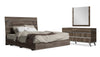Gino 5pc Bedroom Set with Panel Bed, Dresser & Mirror - Made in Italy, Modern, Brown - King Size
