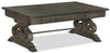 Bellamy 50\" Traditional Coffee Table with Storage - Dark Brown Pine with Scroll Design Wood Base