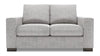 Made in Canada Customizable Sofa Lab Track 62\" Linen-Look Fabric Loveseat with Track Arms - Luna Domino Grey