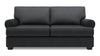 Made in Canada Customizable Sofa Lab Roll 76\" Linen-Look Fabric Condo Size Sofa with Rolled Arms - Pax Pepper Grey
