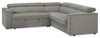 Savvy 2-Piece Left-Facing Linen-Look Fabric Sleeper Sectional with Adjustable Headrests - Grey
