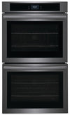 Frigidaire 30\" 5.3/5.3 Cu. Ft. Electric Double Wall Oven with Fan Convection - Black Stainless Steel - FCWD3027AD