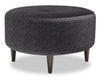 Made in Canada Customizable Sofa Lab The Curve 31\" Chenille Fabric Ottoman - Luxury Charcoal Grey