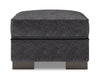 Made in Canada Customizable Sofa Lab Track 24\" Chenille Fabric Ottoman - Luxury Charcoal Grey