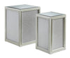 Enrica 16.13\" Glam Square Glass Top End Table - Silver Finish
