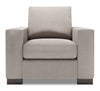 Made in Canada Sofa Lab Customizable Track 38\" Linen-Look Fabric Chair with Track Arms - Pax Slate Grey