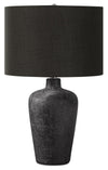 24\" Black Ceramic Textured Table Lamp