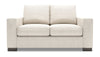 Made in Canada Customizable Sofa Lab Track 62\" Chenille Fabric Loveseat with Track Arms - Luxury Sand Beige