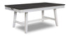 Echo Dining Table with Storage Drawers, Wood, Trestle Base, 70\"W - White/Grey