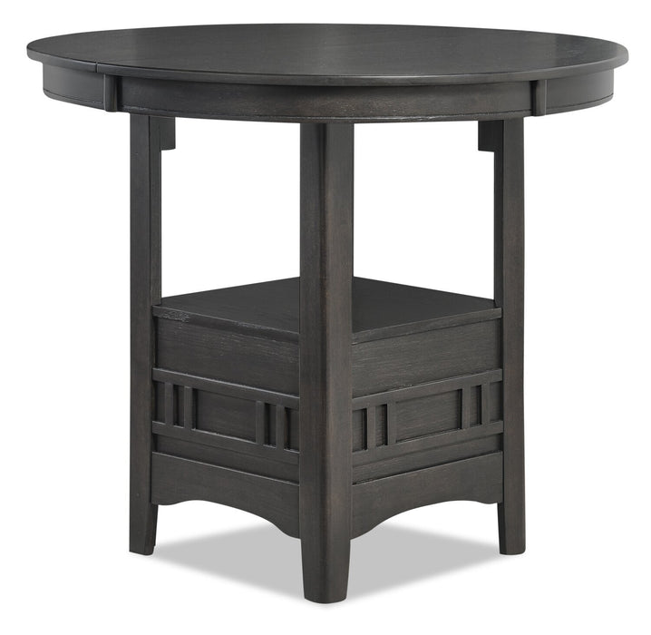 Dena Counter-Height Dining Table with 42-60\"W Extension, Round  - Grey
