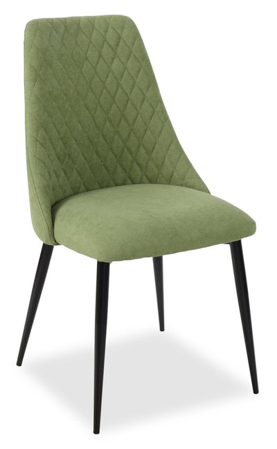 Miya Dining Chair with Polyester Fabric, Metal - Moss Green | Chaise de salle à manger Miya en tissu de polyester et en métal - vert mousse