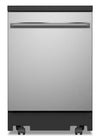 GE 24\" 54 dBA Portable Top-Control Dishwasher with Piranha Hard Food Disposer - Stainless - GPT225SSLSS