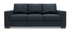 Made in Canada Customizable Sofa Lab Track 85\" Linen-Look Fabric Sofa Bed with Track Arms - Luna Sailor Blue