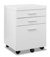 Bruno 18.25\" 3-Drawer Filing Cabinet - White