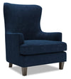 Made in Canada Sofa Lab Customizable Wingback 32\" Velvet Fabric Accent Chair - Royal Blue