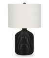 23\" Black Rattan Table Lamp