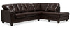 Made in Canada Addison 2-Piece Right-Facing Leather-Look Fabric Sectional with Removable Seat Cushions - Brown