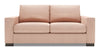 Made in Canada Customizable Sofa Lab Track 75\" Linen-Look Fabric Condo Size Sofa with Track Arms - Pax Rose Pink