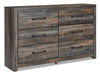 Abby Bedroom 6-Drawer Dresser, 58.7\"W x 36.42\"H - Brown