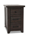 Morgan 16\" Rustic Powered Chairside Table with Storage - Dark Brown with Reclaimed Wood