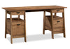 Kyree 59.06\" Executive Office Desk with 4-Drawers - Vintage Oak