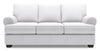 Made in Canada Customizable Sofa Lab Roll 86\" Linen-Look Fabric Sofa with Rolled Arms - Pax Ice White