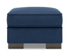 Made in Canada Customizable Sofa Lab Track 24\" Linen-Look Fabric Ottoman - Pax Navy Blue
