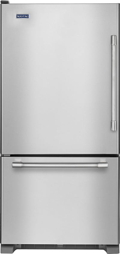 Maytag 30" 19 Cu. Ft. Bottom-Freezer Refrigerator – MBL1957FEZ - Refrigerator in Stainless Steel
