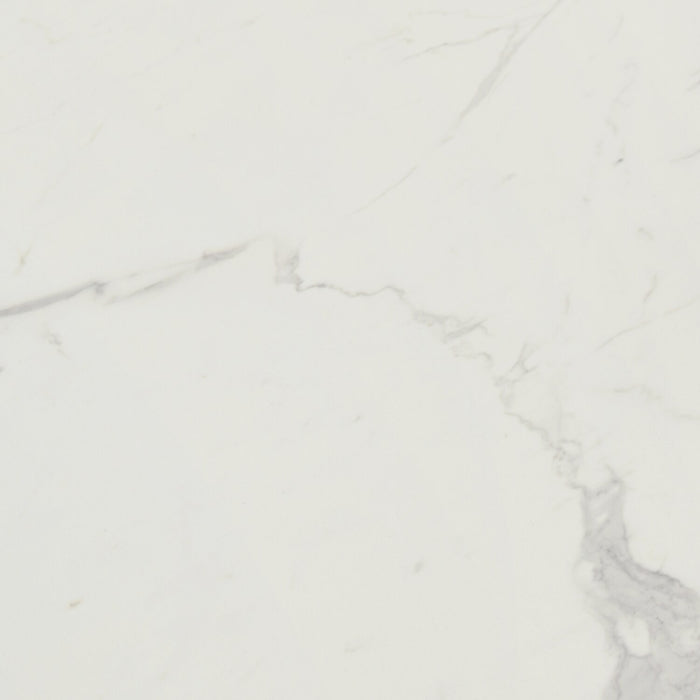 Verona Dining Table with Culture Marbled Top, Metal, Geometric Base, 42\"W Round - White