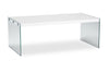 Waterford 44\" Modern Coffee Table - White with Glass Legs