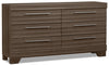 Olivia Bedroom 6-Drawer Dresser, 61.3\"W x 32.8\"H, Made in Canada - Grey