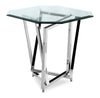 Konstanz 24\" Glam Octagon Glass Top End Table - Silver with Metal Base