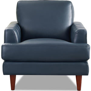 Hydeline Cassis Leather Chair - Navy