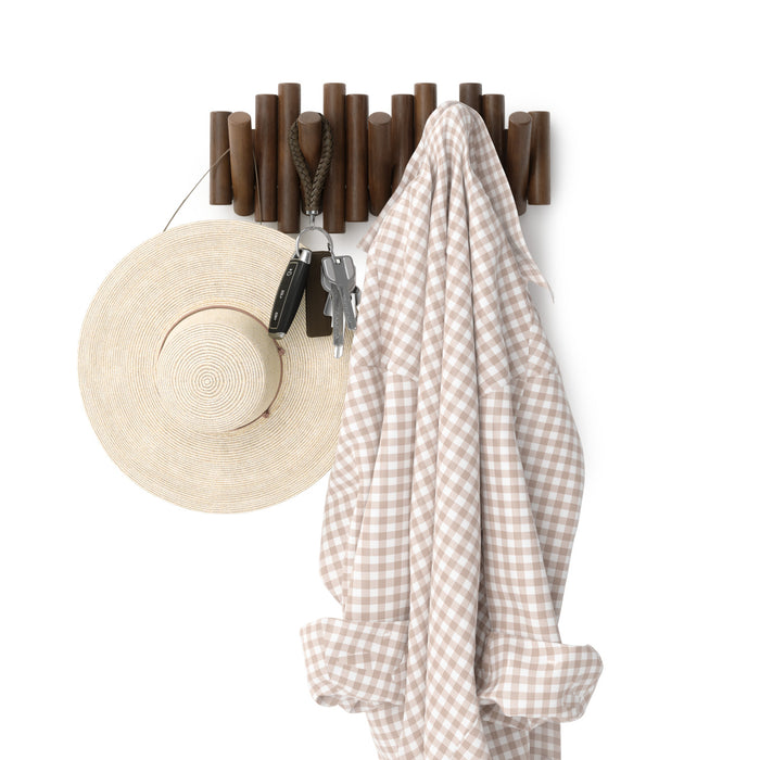 Umbra Picket Rail Wall Hooks - Aged Walnut