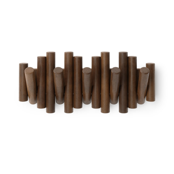 Umbra Picket Rail Wall Hooks - Aged Walnut