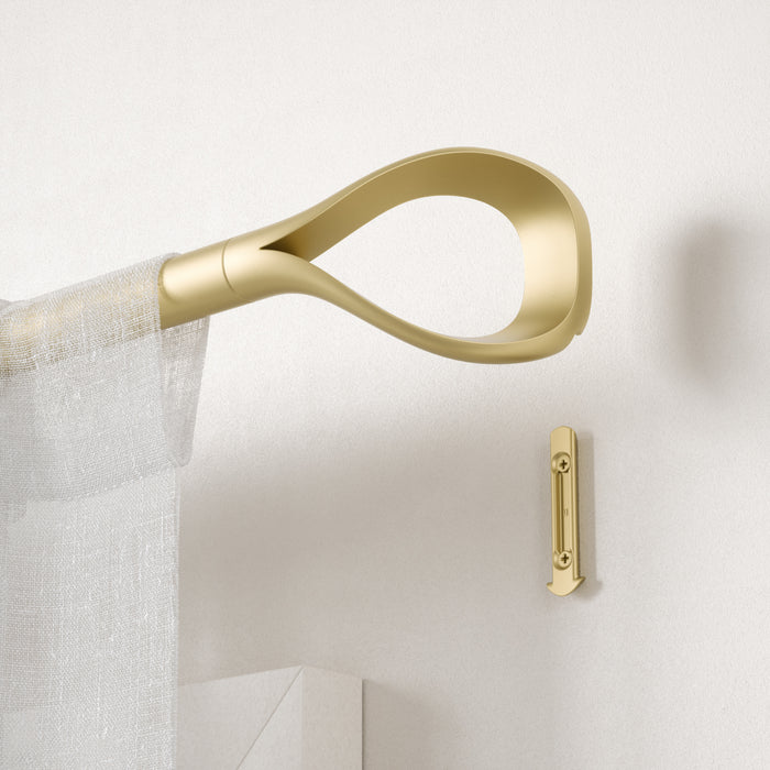Umbra Loop Gold Expandable 1\" Curtain Rod - 42\"-120\" 