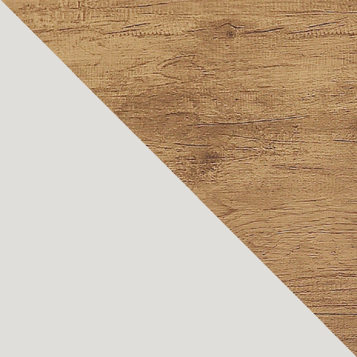 Manhattan Comfort Rockefeller Mid-Century Modern Nightstand with 2 Drawers - Off White & Natural