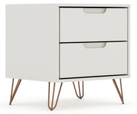 Manhattan Comfort Rockefeller Mid-Century Modern Nightstand with 2-Drawer