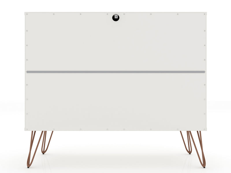 Manhattan Comfort Rockefeller Mid-Century Modern Dresser with 3-Drawers - White