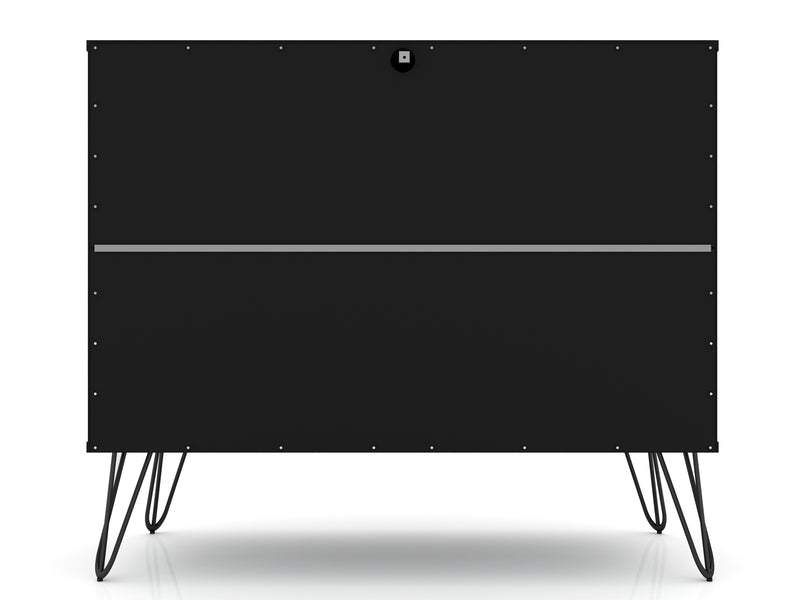 Manhattan Comfort Rockefeller Mid-Century Modern Dresser with 3-Drawers - Black