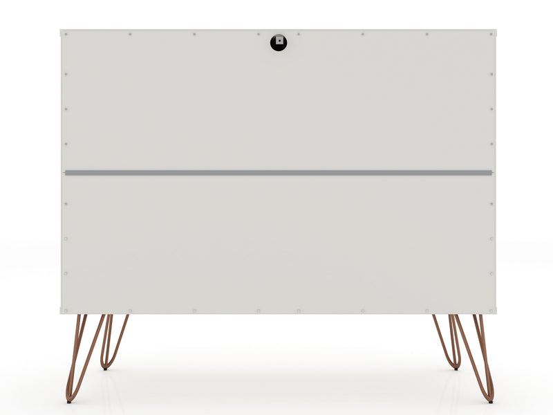 Manhattan Comfort Rockefeller Mid-Century Modern Dresser with 3-Drawers - Off White