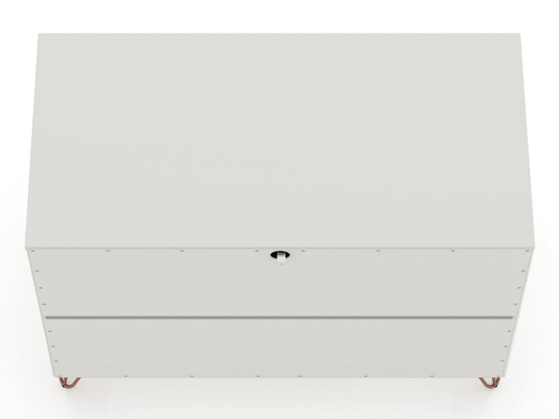 Manhattan Comfort Rockefeller Mid-Century Modern Dresser with 3-Drawers - Off White