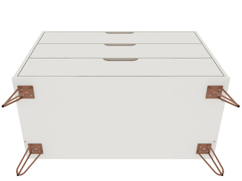 Manhattan Comfort Rockefeller Mid-Century Modern Dresser with 3-Drawers - Off White