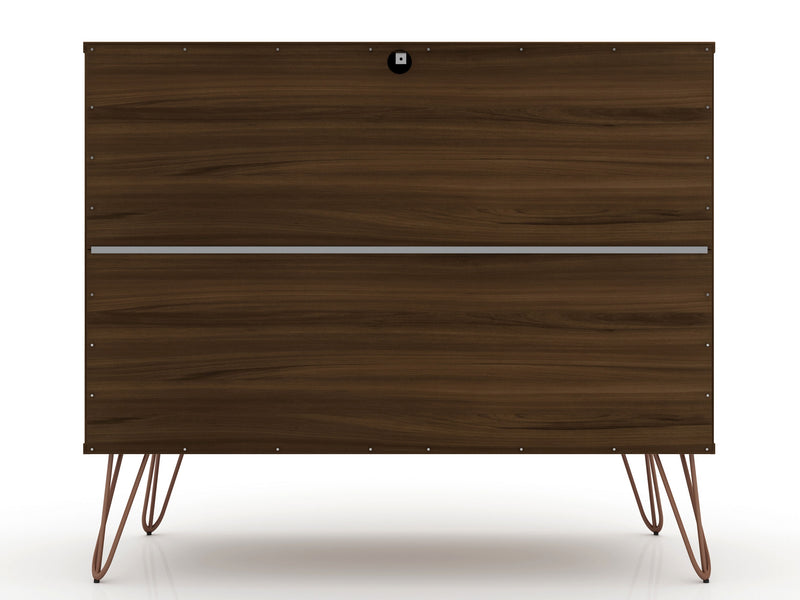 Manhattan Comfort Rockefeller Mid-Century Modern Dresser with 3-Drawers - Brown