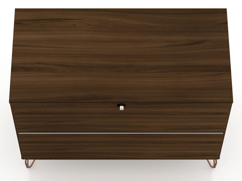 Manhattan Comfort Rockefeller Mid-Century Modern Dresser with 3-Drawers - Brown