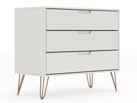 Manhattan Comfort Rockefeller Mid-Century Modern Dresser with 3-Drawers